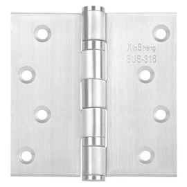 Bisagras de acero inoxidable 316, 4" - Antirrust de grado marino - Rodamientos esféricos 4 x 4 pulgadas, resistentes - Pasador no removable - Para puertas/portones interior/exterior - Pack de 3