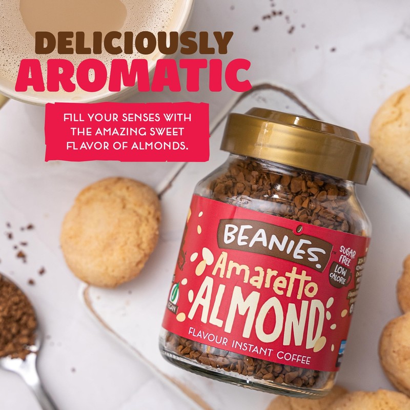 Beanies Amaretto Almond Flavour Instant Coffee 50g
