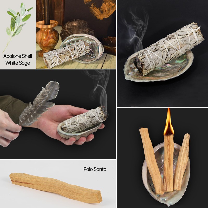 Nutgun Sage Smudge Kit - 3 White Sage Sticks, Palo