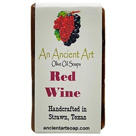 An Ancient Art’s Bar Soap - All Natural Soap Handmade with Olive Oil, Palm Oil, and Coconut Oil (Red Wine)