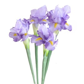 XZJMY Iris Artificial Flowers,27.5" Tall Silk Iris Faux Flowers for Wedding Centerpieces, Home & Office Table Decor (Purple)