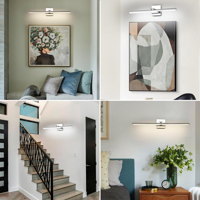 BrkNit 32 Inch LED Bathroom Vanity Light (3000K/4000K/6000K, Dimmable), Chrome
