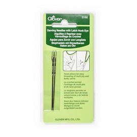 Clover 3160 Darning Needles with Latch Hook, Eye, 2-Piece