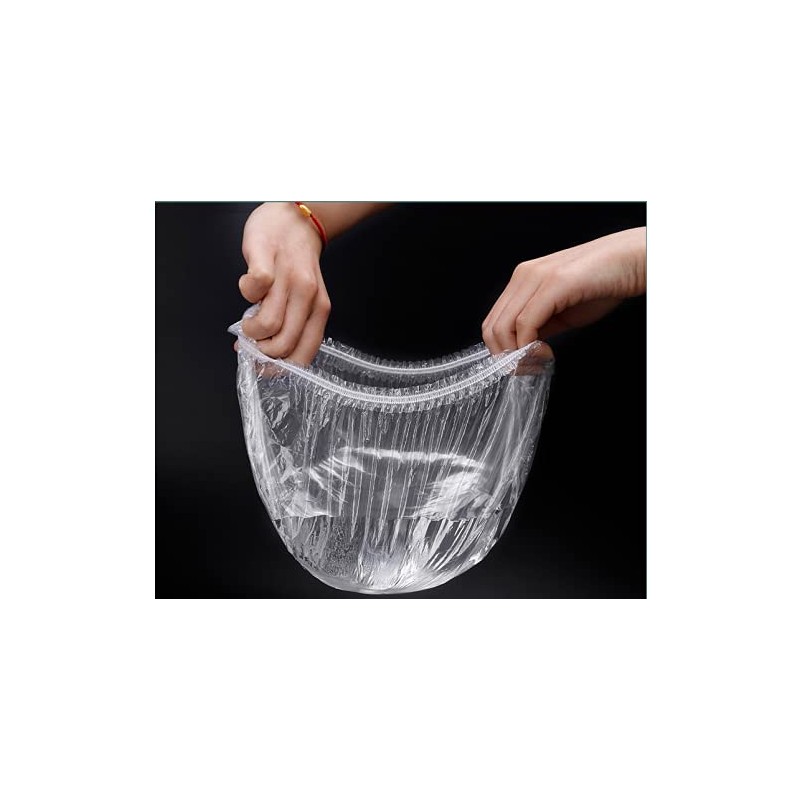 MKISHINE Pack of 100 Food Storage Bags, Elastic, Stretchy, Adjustable