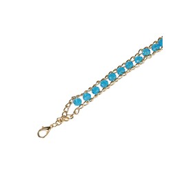 Elerevyo Waist Chain Belts, Metal Gold Rhinestone Crystal Body Chain Belt for Dress Jean Blue Fit waist up to 110cm/43