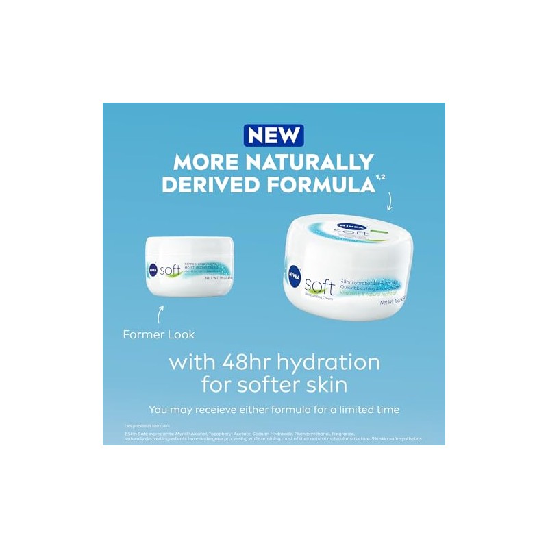 NIVEA Soft Cream, Refreshingly Soft Moisturizing Cream, Body Cream, Hand