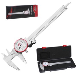 STANDARD GAGE Metric Dial Caliper Measuring Tool 150mm, Analog Precision Caliper ±0.02mm Accuracy, Manual Mechanical Metal Stainless Steel Measuring Dial with 4-Way Measurements