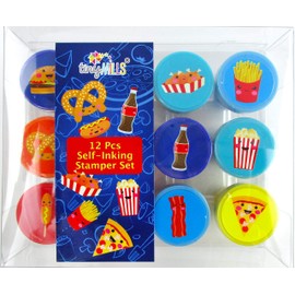 TINYMILLS 12 Pcs Cute Cartoon Food Stamp Kit for Kids Multicolored