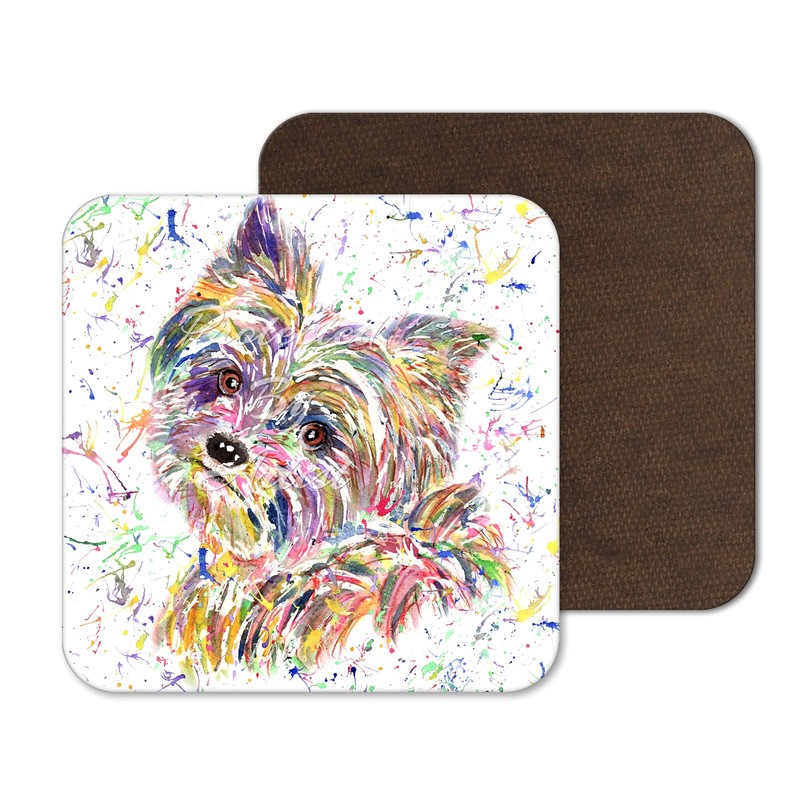 Coaster Yorkshire Terrier Yorkie Dog Pet animal Coasters Watercolour Art