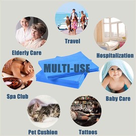 JOKOLO 10 PCS Disposable Bed sheet (70 x 31 Inch) Non-Woven for travelling, Hospital, Hotel, Clinic, Saloon, Saunas, Spa, Tattoo and Outing for Man, woman, Elderly and Baby Care. (Blue)