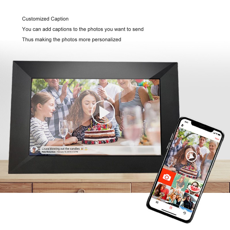 Digital Photo Frame 8 Inch HD Touch Screen Support App