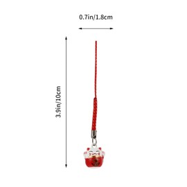 Hemobllo 12pcs Lucky Cat Car Keyring Phone Charm Cellphone Strap Pendant Hanging Ornaments Adorable Bells Hanging Decor ( Random Color )