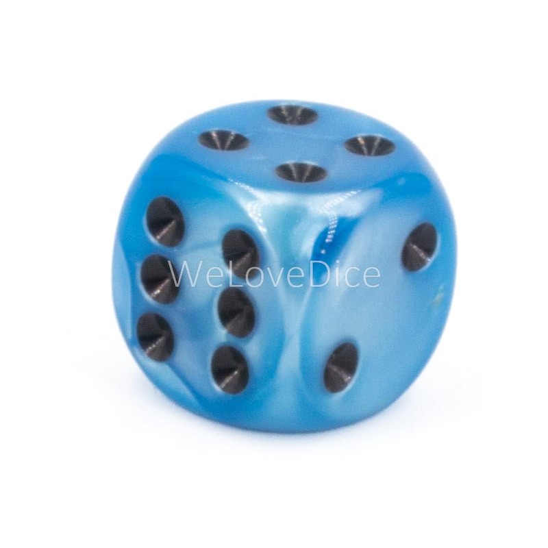 WeLoveBeads W6 Cube (16 mm) in Blue/Black Dots - Made