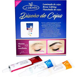 J Denis Kit Planchado de Cejas Profesional Brow Lifting & Laminado Con Queratina, Gel Fijador y Reestructural, Hasta 30 Aplicaciones, Incluye Cepillos y Aplicadores