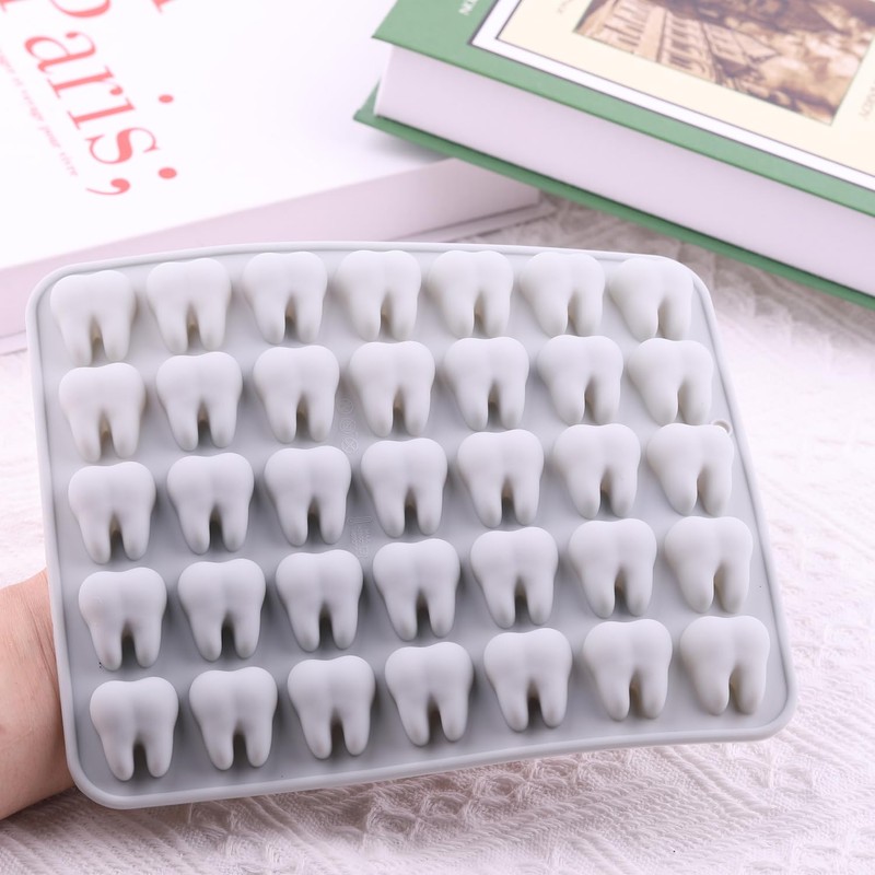 AIBOYA 35 Cavity Mini Tooth Silicone Candy Mold 3D Small