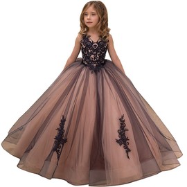 Flower Girl Dress Kids Lace Applique Pageant Ball Gown Prom Dresses Picture Color 1 Size 10