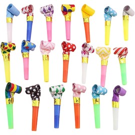 Oykrueats Pack of 20 Children's Birthday Party Bunnies, Mixed Colours, Noisemaker Funny Whistles Blower, Musical Cheer Party Trouser, Musical Cheer Toy for Wedding Party, New Year Party