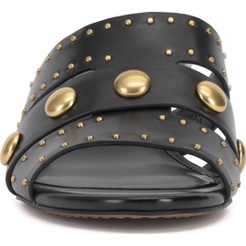 Vince Camuto Women's Kyler Heeled Sandal, Black Leather, 10