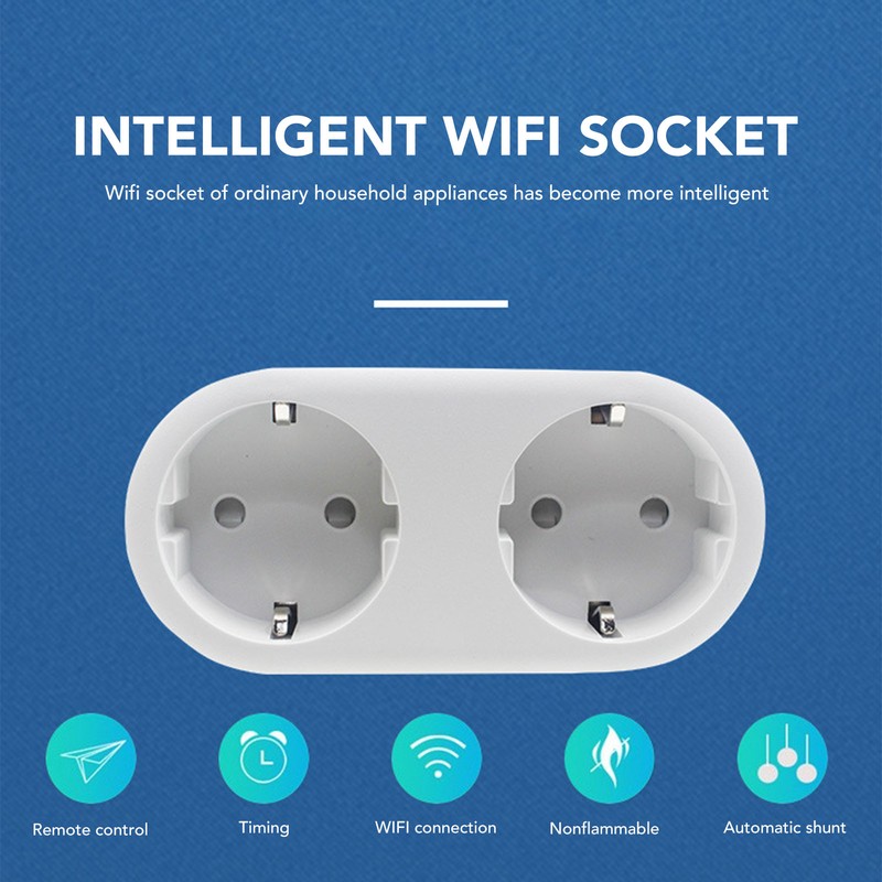 Wifi Smart Plug Wifi Dual Outlets Socket Shunt Double Control