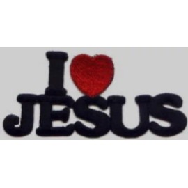 Unbranded I LOVE JESUS (B) Embroidered Patches 4.5x2" iron-on