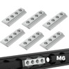 6PCS M6 T-Nuts for L-Track, Slide-in Fixing Plates, Silver Metallic