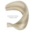 WENNALIFE Tape in Hair Extensions Human Hair Ash Blonde Highlighted
