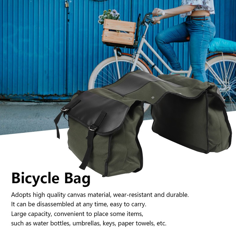 Multifunction Large Capacity Canvas Saddle Bag Bike Pannier Bag for
