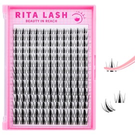RITALASH Fairy Lash Clusters Wispy Cluster Lashes Individual Lashes DIY Wet-Look Spiky Clusters Eyelash Extensions Fluffy Lash Extension False Eyelashes Natural Look Invisible Lash Band(Fairy,8-18mm)