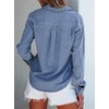 Sidefeel Women's Denim Shirts Button Down Jean Shacket Spring Outfit