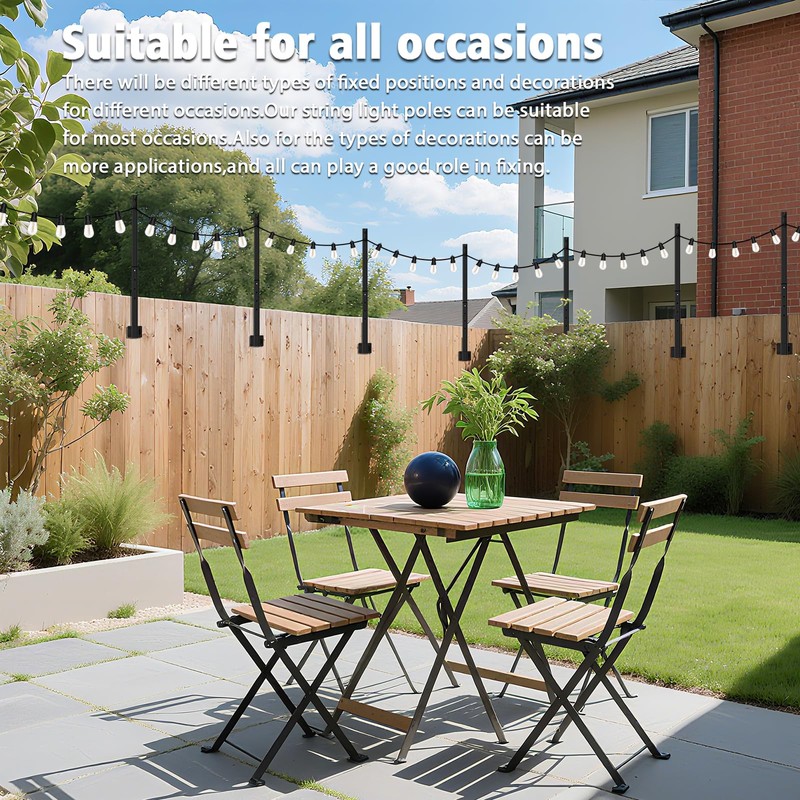 Mutovlin 4 Pack String Light Poles,2.8 Ft Light Poles for