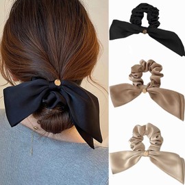 3 Pcs Silk Hair Elastic Silk Hair Elastic Stylish Silk Scrunchie Lovely Hair Elastic Silk Easy to Match Scrunchy Hair Closure Women's Elegant Hair Ornaments Anti-Static Hair Friendly Gift
