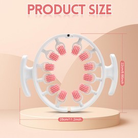 RANJIMA Cellulite Massager, 360° Coverage Anti Cellulite Massager with 12 Rollers, Manual Massage Roller Anti-Cellulite Massage Devices for Legs, Glutee, Arms, Thighs & Abdomen (Pink)