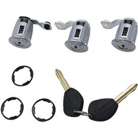 SHLPDFM 3 x Door Lock Cylinder and 2 x Keys for Citroen Berlingo Xsara Peugeot Partner 96-08 252522 9170.G3 9170.CW