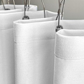 YISURE Cotton Fabric Shower Curtains, Extra Long 72x84 Inch All Natural Off White Luxury Shower Curtain for Bathroom Hotel Heavy Duty Washable