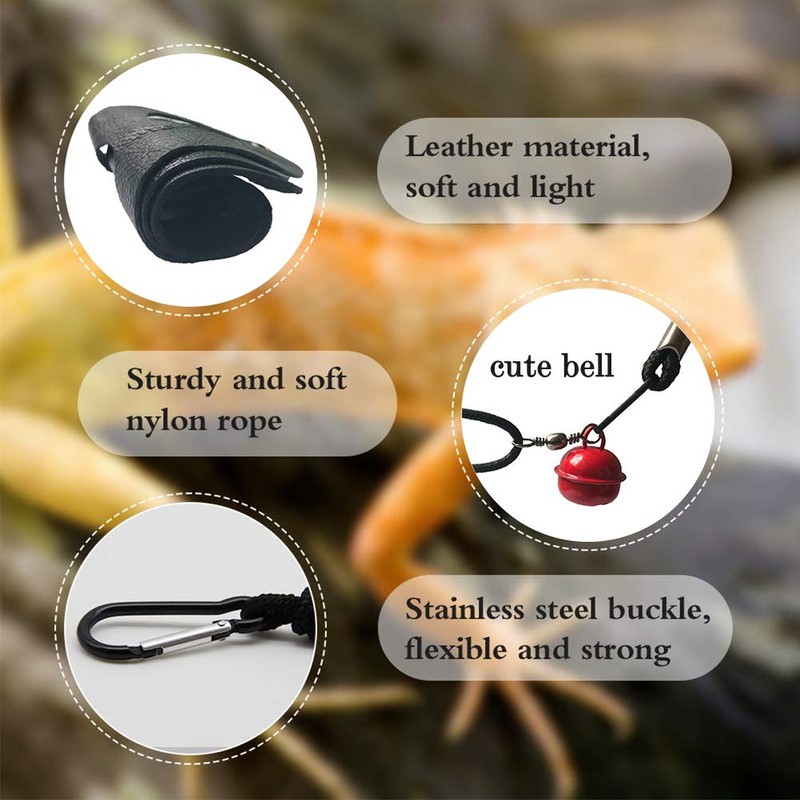 3 Packs Bearded Dragon Harness and Leash Adjustable(S,M,L) - Soft