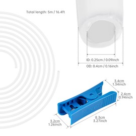 16.5ft 5M PTFE Tube 2.5 mm ID * 4 mm OD White Tubing for Direct Drive Extruder 3D Printer Fit for Bambu/Creality/Ender, PTFE Tubing with Tube Cutter