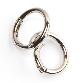 JWBIZ 15pcs Trigger Spring O Rings Round Carabiner Clip Snap for Keyrings Buckle, Bags,Purses (Silver, 1 inch)