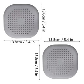 2 Stück Abflusssieb Silikon, Abflusssieb Dusche Haarfänger Badewanne Abflussabdeckung, für Badezimmer Badewanne und Küche, Silikon mit Saugnapf (Grau)