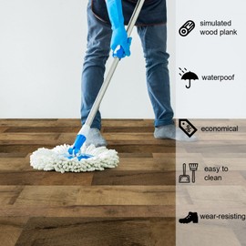 Oxdigi Vinyl Flooring Roll 24"x 118"/19 Sq.Ft, Peel and Stick Barnwood Shiplap Reclaimed Planks Self Adhesive Floor Tiles Waterproof Floor Covering for Kitchen, Bathroom, Light Wood Contact Ppaer