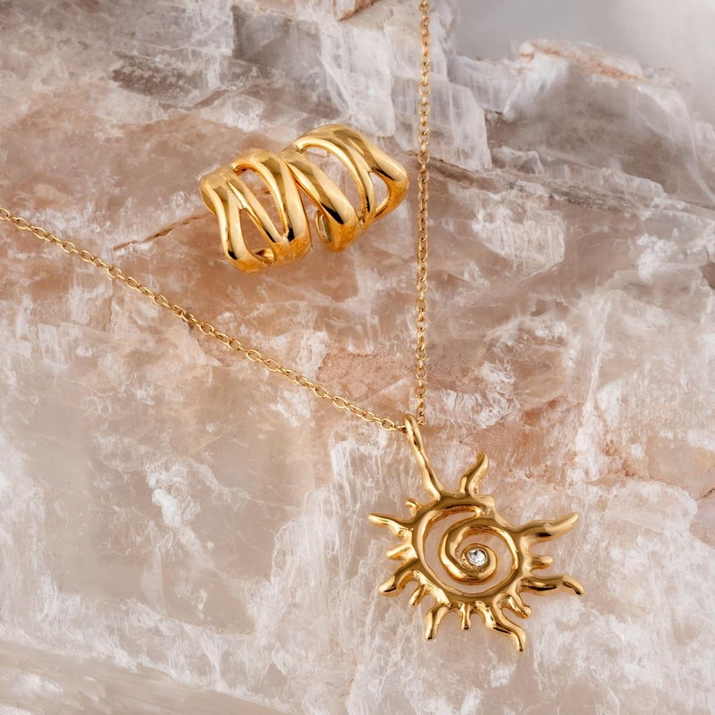 Omky Set de Joyería para Mujer – Collar Sol en