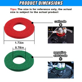 DUSCOKE 12PCS Battery Terminal Anti Corrosion Washers, 6 Red and 6 Green Battery Top & Side Terminal Protector, Universal Fiber Shim Accessories for Cars (Red/Green)