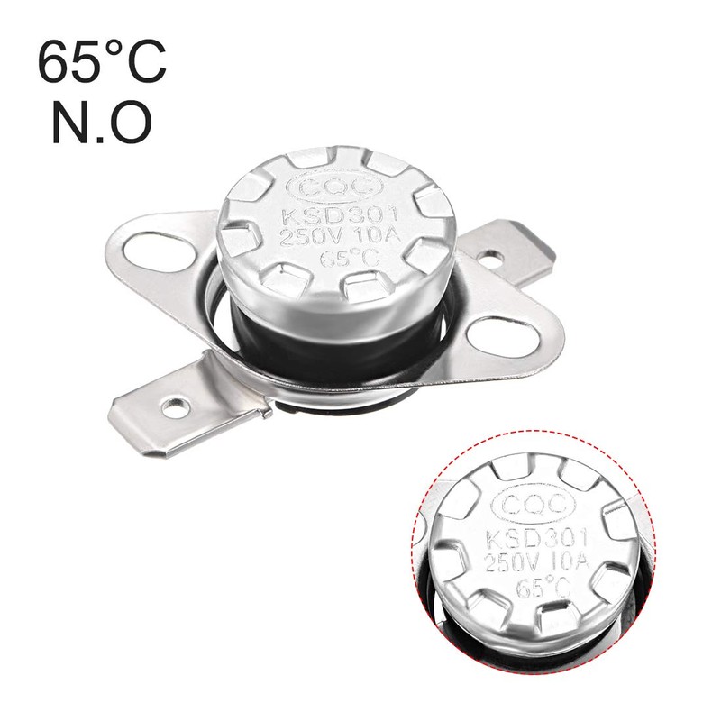 sourcing map KSD301 Thermostat 65°C/149°F 10A Normally Open N.O Adjust