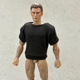 FIGLot SU-RG-SL-BK: 1/12 Black T-Shirt for 6" medium to slim action figure body