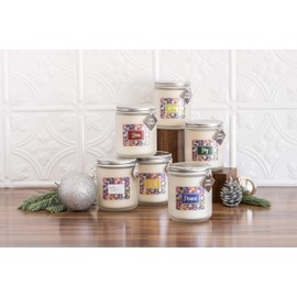 Eco Candle Co. Frosted Jar Holiday Candle, Sparkle Noel, 8 oz. - Scents of Fir, Frankincense, Smoke, & Patchouli - Fir, Frankincense, Wood, & Patchouli - 100% Soy Wax, No Lead, Madehand Made