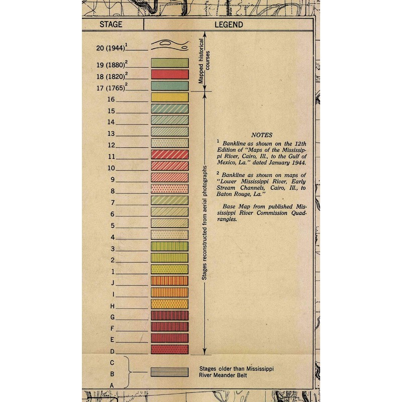ArtWallz 1944 Harold Fisk Map Sheet 9- Mississippi Ancient River