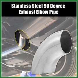 Motoforti 1 Pcs OD 1.25 Inch 90 Degree Mandrel Bend Elbow SS304 Stainless Steel Exhaust Elbow Pipe for Car Modified Exhaust System 1.25" Piping Silver Tone Long-lasting