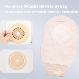 Jctracy 21 PCS Colostomy Bags,Ostomy Supplies, Two Piece Drainable Ostomy Pouch with Closure,Ostomy Bag for Ileostomy Stoma Care, Cut-to-Fit(15pcs Bags+6pcs Barrier)