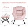 Furlide Lazy Chair with Ottoman, Modern Chair with Folding Footrest,