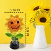 Shaking Sunflower Car Accessories Dashboard Decorations, Smiley Handmade Knitted for