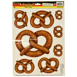Beistle 8 Piece Bavarian Pretzel Peel-N-Place Oktoberfest Wall Decorations-Removable German Themed Party Supplies, 12" x 17" Sh, Multicolored